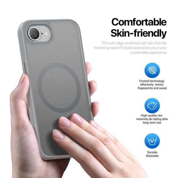 DUX DUCIS iPhone 16e Yind Series Matte Finish Cover - Grå