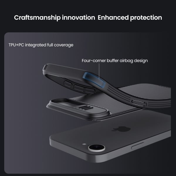 NILLKIN iPhone 16e CamShield Pro Series Cover - Sort