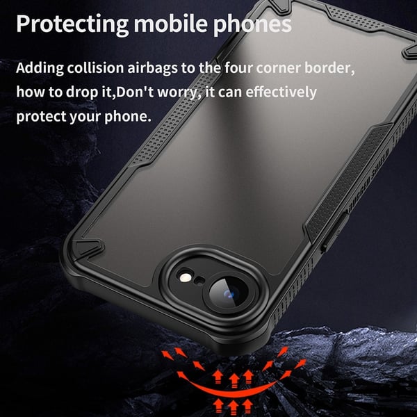 SKALO iPhone 16e Armor Hybrid Frosted Cover - Sort