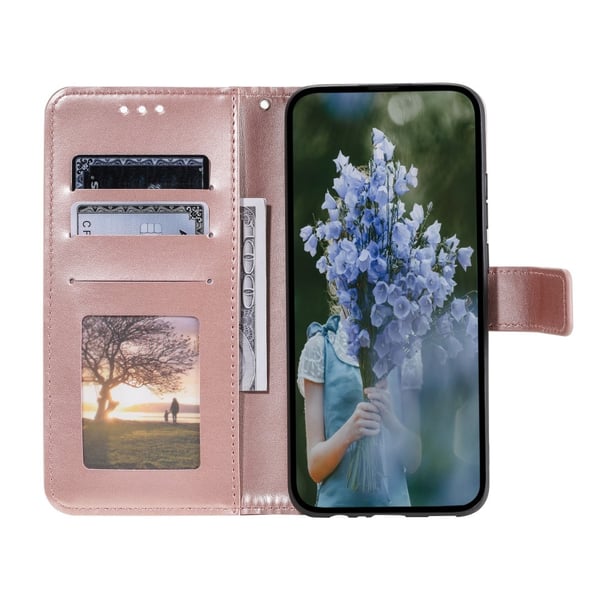 SKALO iPhone 16e Mandala Lompakkokotelo - Ruusukulta