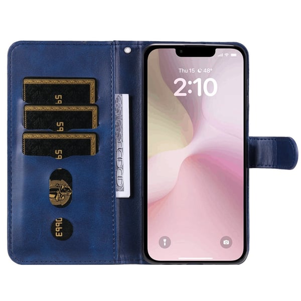 SKALO iPhone 16e Klassisk lynlås Flip Cover - Blå