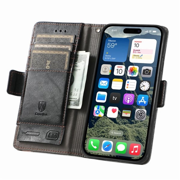 SKALO iPhone 16e CASENEO 002 Premium Flip Cover - Sort