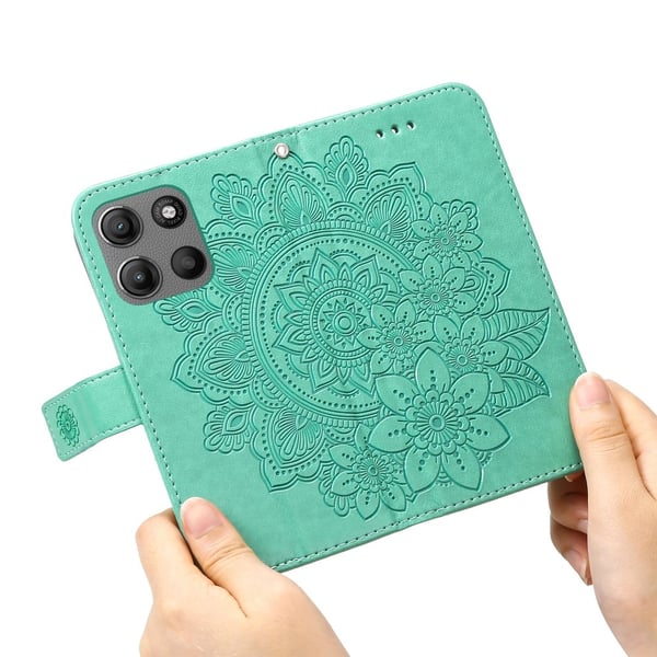 SKALO Motorola Moto G15 Power Mandala Flip Cover - Turkis