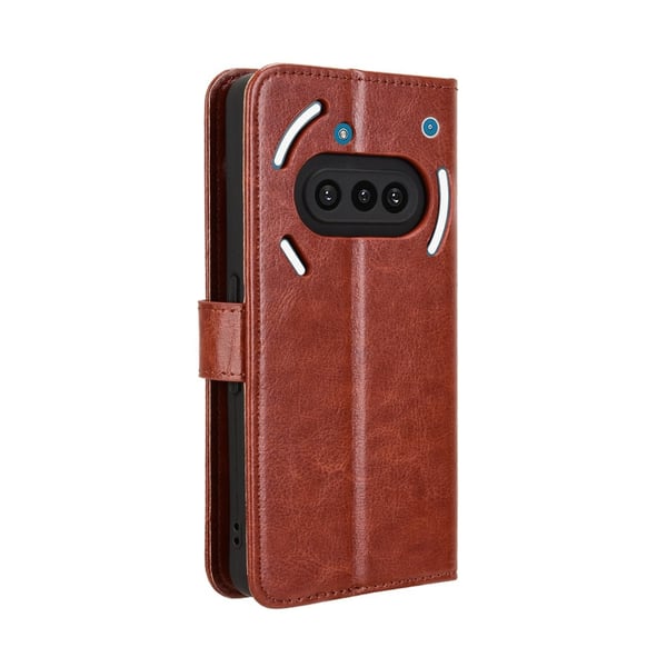 SKALO Nothing Phone (3a) 5G PU-læder Flip Cover - Brun