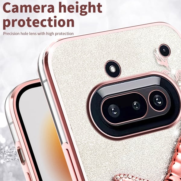 SKALO Nothing Phone (3a) 5G KADEM Dragonfly Glitter Cover - Lilla