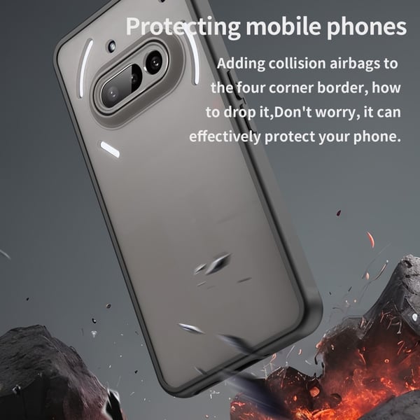 SKALO Nothing Phone (3a) 5G Color Bumper Frosted Suojakuori - Musta