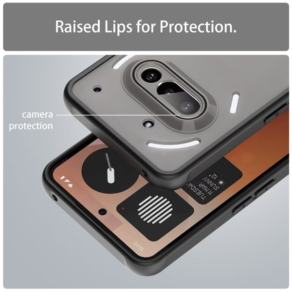 SKALO Nothing Phone (3a) 5G Color Bumper Frosted Suojakuori - Musta