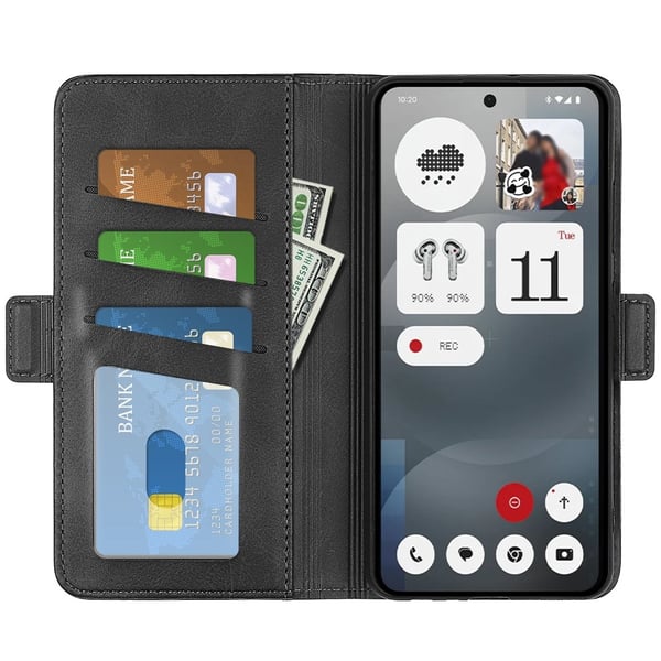 SKALO Nothing Phone (3a) 5G Premium ID Flip Cover - Sort