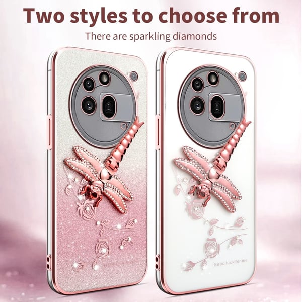 SKALO Nothing Phone (3a) Pro 5G KADEM Dragonfly Glitter Cover - Pink