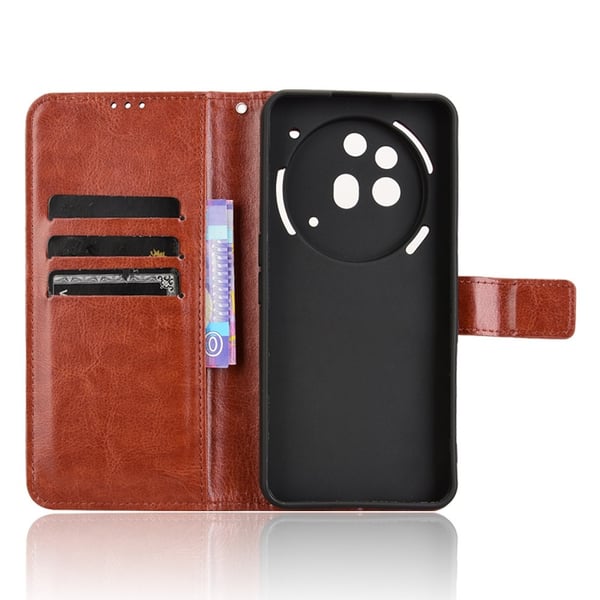 SKALO Nothing Phone (3a) Pro 5G PU-læder Flip Cover - Brun