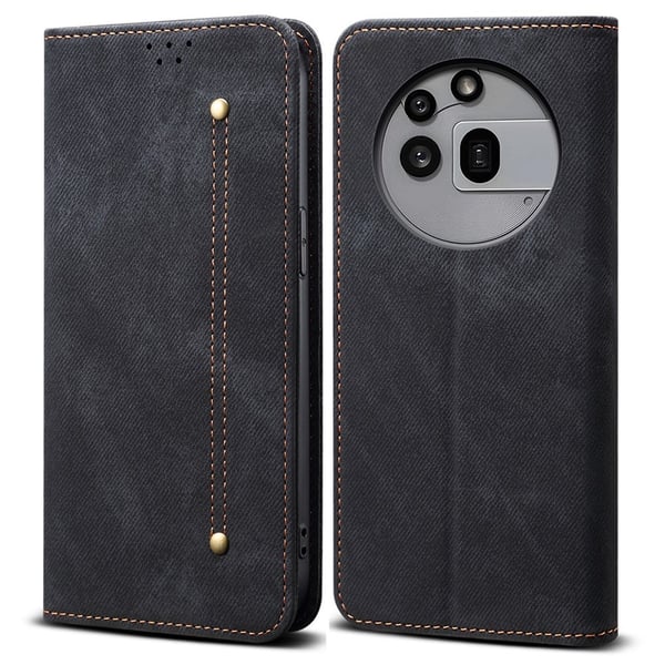 SKALO Nothing Phone (3a) Pro 5G Jeans Flip Cover - Sort