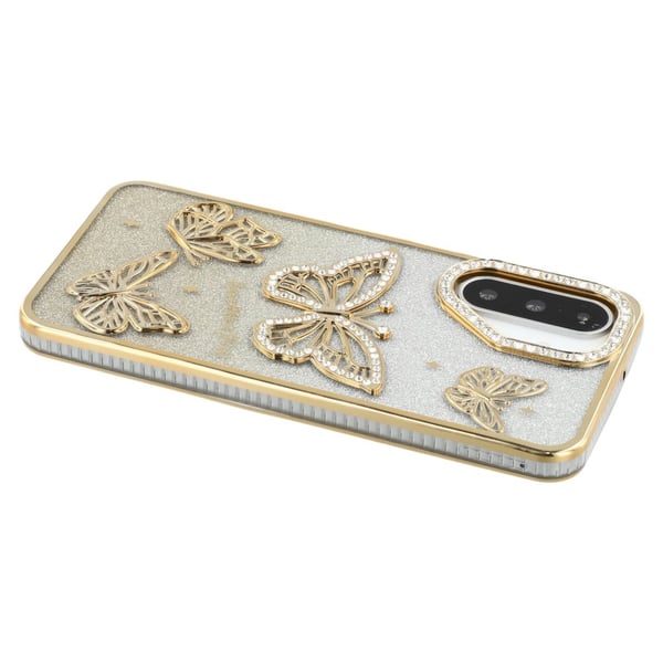 SKALO Samsung A26 5G Butterfly Rhinestones Cover - Guld