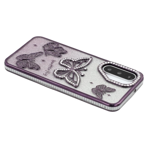 SKALO Samsung A26 5G Butterfly Rhinestones Cover - Lilla