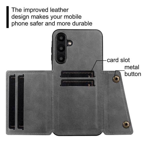 SKALO Samsung A26 5G PU-lædercover med 2 kortslots Cover - Sort