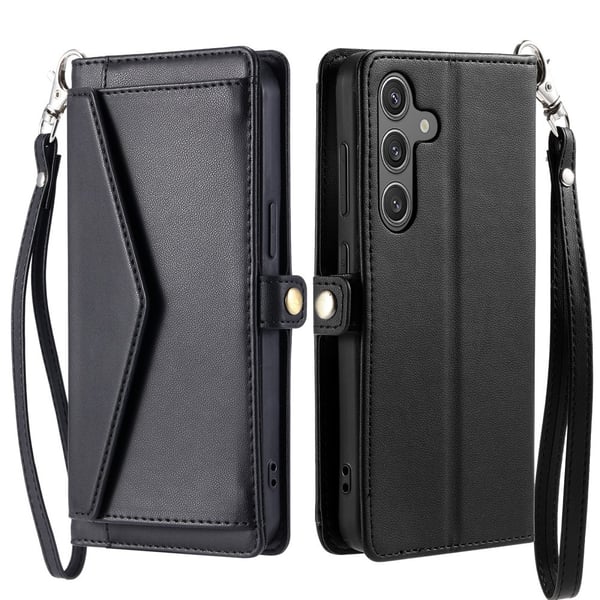 SKALO Samsung A26 5G PU-Læder Kuvert Flip Cover - Sort