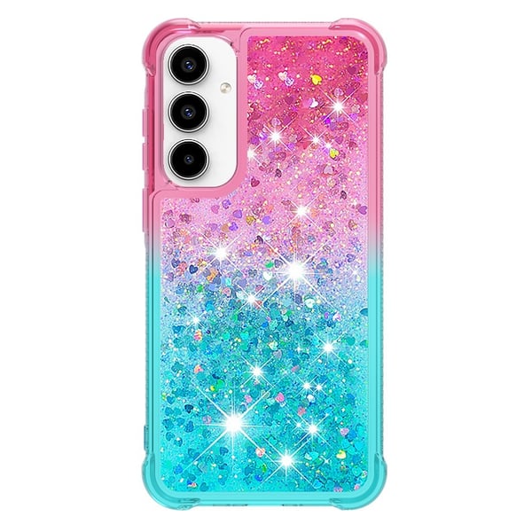 SKALO Samsung A36 5G Kviksand Glitter Cover - Pink-Turkis