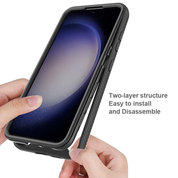 SKALO Samsung A36 5G Shockproof Clear Hybrid+Skærmbeskyttelse Cover - Sort