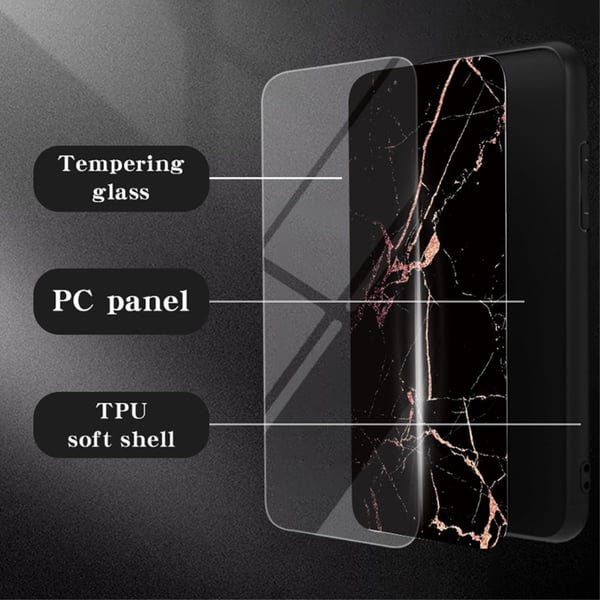 SKALO Samsung A36 5G Marmor Hærdet Glas TPU Cover - #1