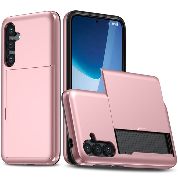 SKALO Samsung A36 5G Armor Kortholder Cover - Rosa guld