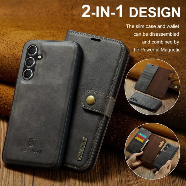 DG MING Samsung A36 5G 2-i-1 Magnet Flip Cover - Grå