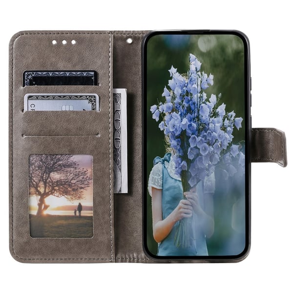SKALO Samsung A36 5G Mandala Lompakkokotelo - Harmaa