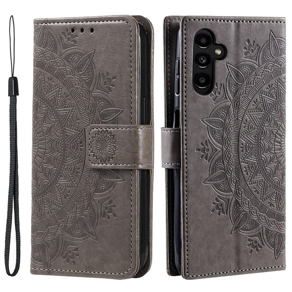SKALO Samsung A36 5G Mandala Lompakkokotelo - Harmaa