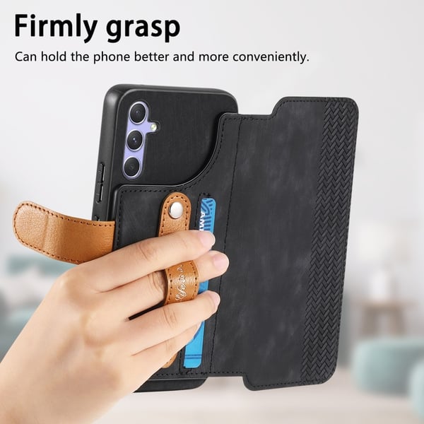 SKALO Samsung A36 5G SW-01 Retro PU-Læder Flip Cover - Sort
