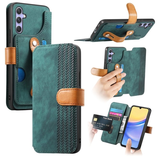 SKALO Samsung A36 5G SW-01 Retro PU-Læder Flip Cover - Sort