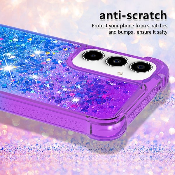 SKALO Samsung A56 5G Kviksand Glitter Cover - Lilla-Blå