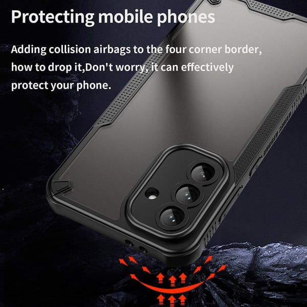 SKALO Samsung A56 5G Armor Hybrid Frosted Cover - Sort