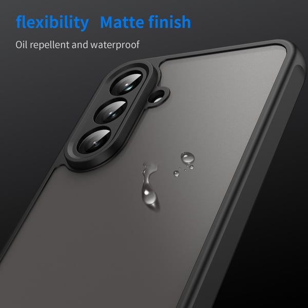 SKALO Samsung A56 5G Color Bumper Frosted Suojakuori - Musta