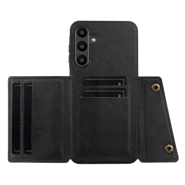 SKALO Samsung A56 5G PU-lædercover med 2 kortslots Cover - Sort