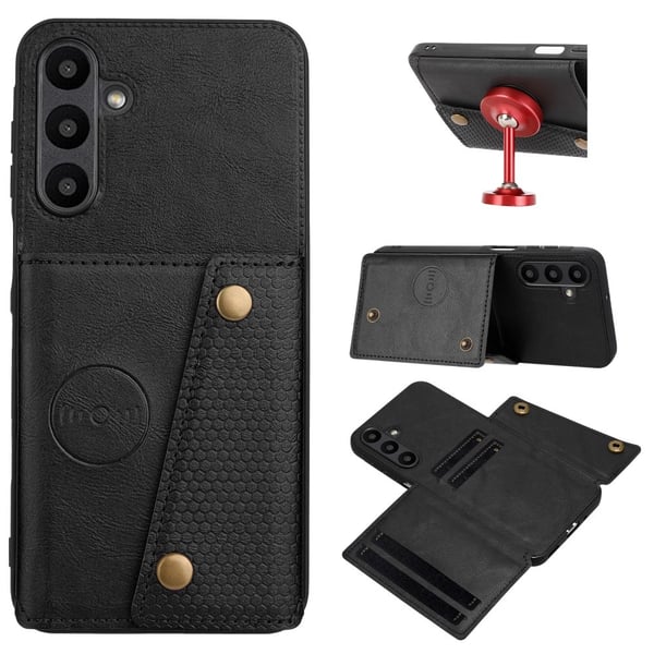 SKALO Samsung A56 5G PU-lædercover med 2 kortslots Cover - Sort