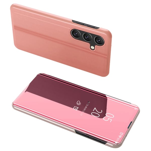 SKALO Samsung A56 5G Clear View Flip Cover - Rosa guld