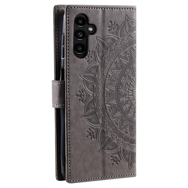 SKALO Samsung A56 5G Mandala Lompakkokotelo - Harmaa