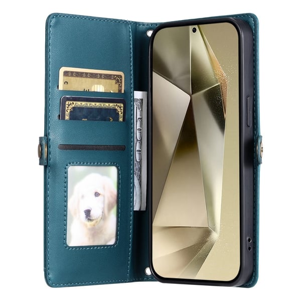 SKALO Samsung A56 5G PU-Læder Envelope Flip Cover - Grøn