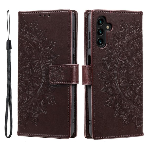 SKALO Samsung A56 5G Mandala Flip Cover - Brun