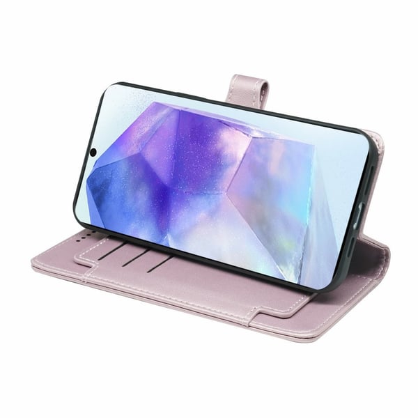 SKALO Samsung A56 5G 9-RUM Flip Cover - Rosa guld