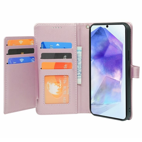 SKALO Samsung A56 5G 9-RUM Flip Cover - Rosa guld