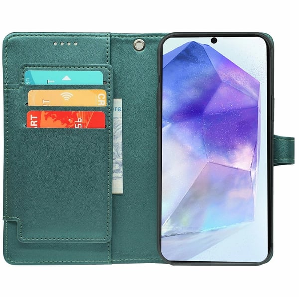 SKALO Samsung A56 5G 9-RUM Flip Cover - Grøn