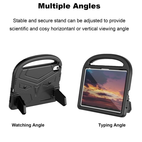 SKALO iPad 11" (2025) Lapsikuori kahvalla ja jalustalla - Musta