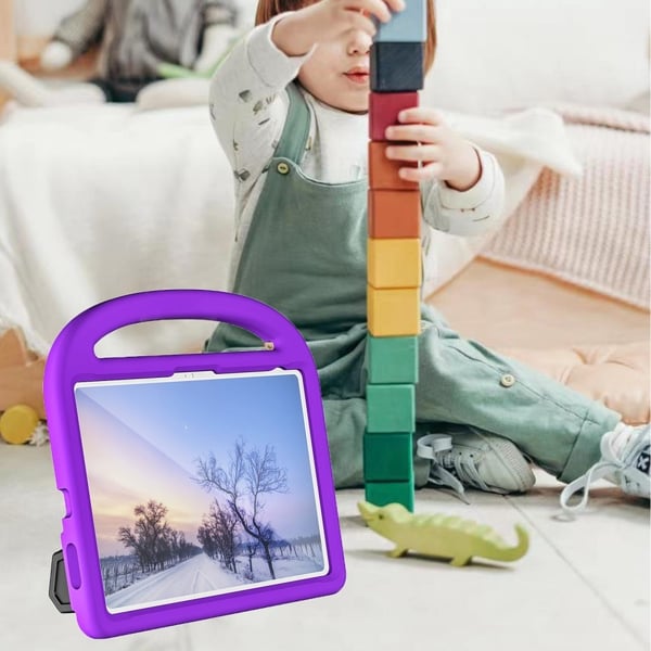 SKALO iPad 11" (2025) Lapsikuori kahvalla ja jalustalla - Violetti