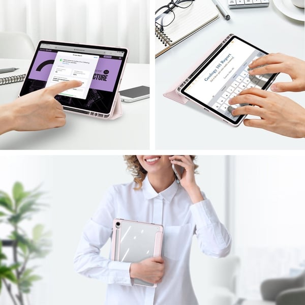 DUX DUCIS Samsung Tab S10 FE TOBY Series Trifold Suojakotelo - Pinkki
