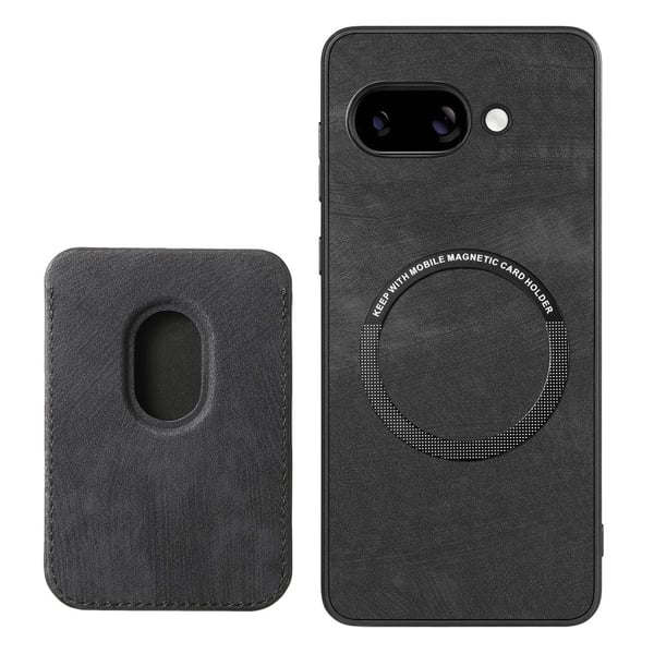 SKALO Google Pixel 9a PU-læder magnetisk kortholder Cover - Sort