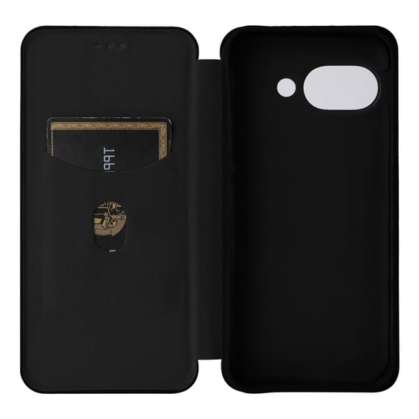 SKALO Google Pixel 9a Carbon Fiber Flip Cover - Sort