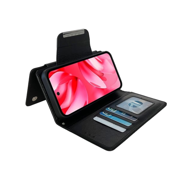 SKALO Google Pixel 9a 2-in-1 Magneettinen Irrotettava Lompakkokotelo - Musta
