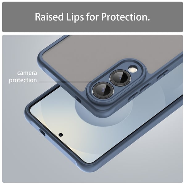 SKALO Samsung S25 Edge Color Bumper Frosted Cover - Blå