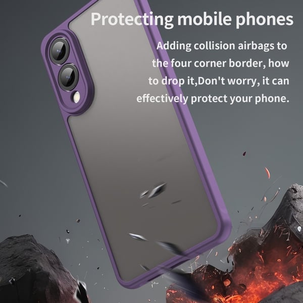 SKALO Samsung S25 Edge Color Bumper Frosted Cover - Lilla