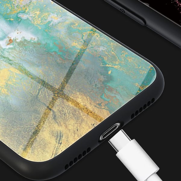 SKALO Samsung S25 Edge Marmor Hærdet Glas TPU Cover - #3