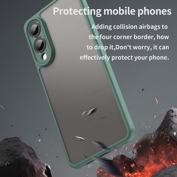 SKALO Samsung S25 Edge Color Bumper Frosted Cover - Grøn